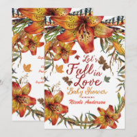 FALL IN LIEBE Blumenblume Orange Lilies Babydusche