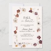 Fall in Liebe Boho Herbst Brautparty Blumenstrauch Einladung (Vorderseite)