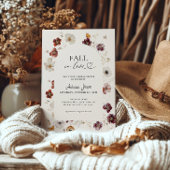 Fall in Liebe Boho Herbst Brautparty Blumenstrauch Einladung