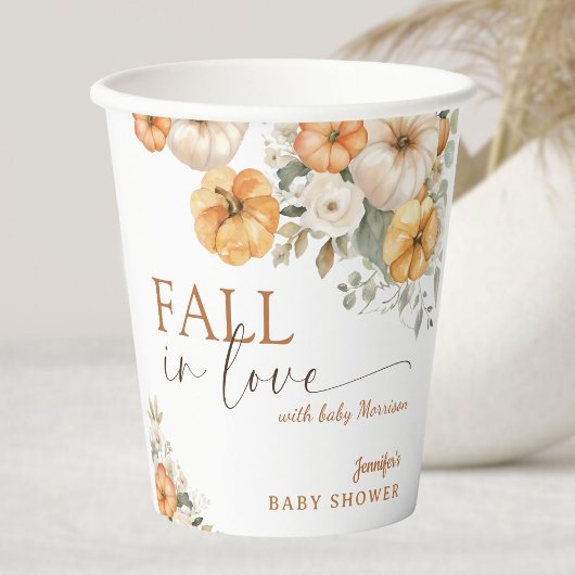 Fall in Liebe Boho Pumpkin Baby Duschpapier Pappbecher