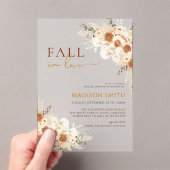 Fall in Liebe Brautparty Boho Terracotta Acryleinladungen (Insitu (Handheld))