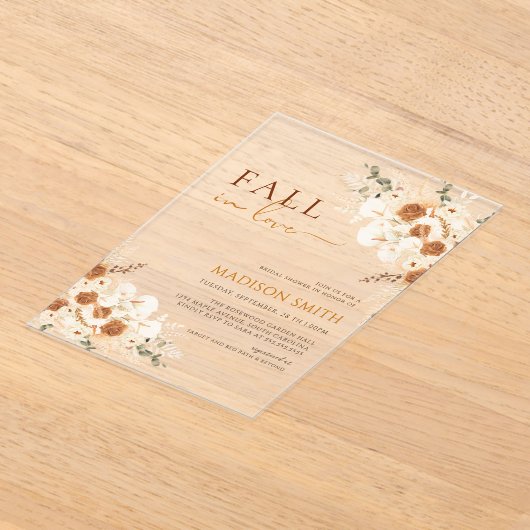 Fall in Liebe Brautparty Boho Terracotta Acryleinladungen (Ablage )