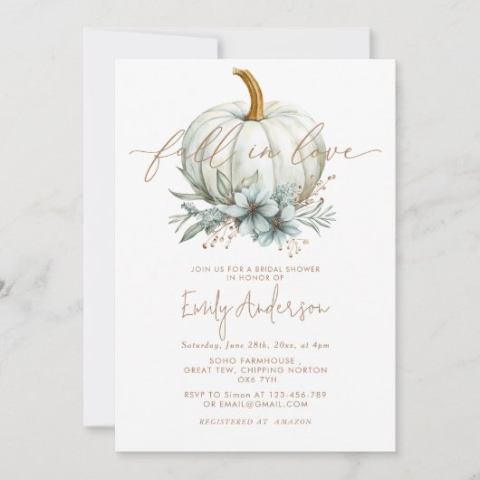 Fall in Liebe Brautparty Einladung (Vorderseite)