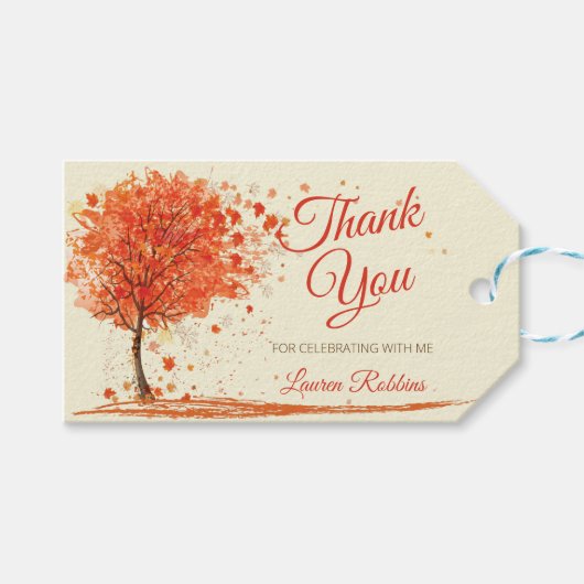 Fall in Liebe Brautparty Gastgeschenk Vielen Dank Geschenkanhänger (Vorderseite (Horizontal))