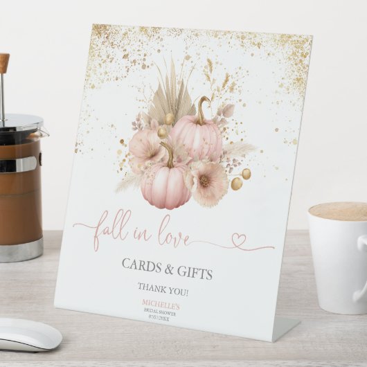 Fall in Liebe Brautparty Pumpkin Cards und Geschen Sockelschild (In Situ)