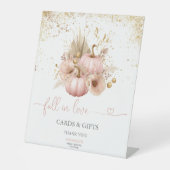 Fall in Liebe Brautparty Pumpkin Cards und Geschen Sockelschild (Vorderseite)
