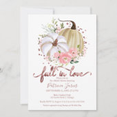Fall in Liebe Brautparty Pumpkin Floral Einladung (Vorderseite)