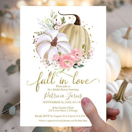 Fall in Liebe Brautparty Pumpkin Floral Einladung