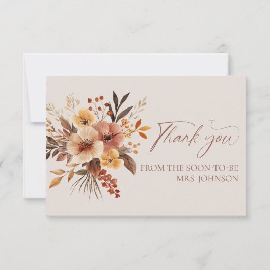 Fall in Liebe Brautparty Vielen Dank Dankeskarte (Vorderseite)