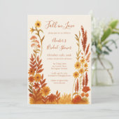 "Fall in Liebe" Brautparty Wasserfarben Einladung (Stehend Vorderseite)
