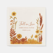 "Fall in Liebe" Brautparty Wasserfarben Serviette (Vorderseite)