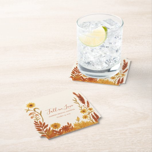 "Fall in Liebe" Brautparty Wasserfarben Untersetzer (Vor Ort)