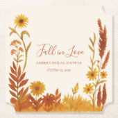 "Fall in Liebe" Brautparty Wasserfarben Untersetzer (Vorderseite)