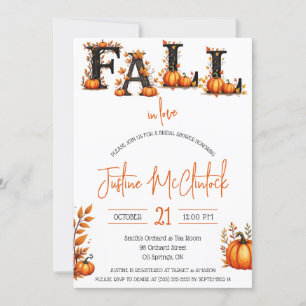 Fall in Liebe! Brautparty zum Thema Autumn Pumpkin Einladung