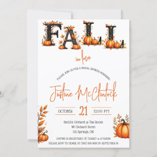 Fall in Liebe! Brautparty zum Thema Autumn Pumpkin Einladung