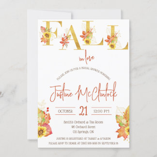 Fall in Liebe! Brautparty zum Thema Herbst Einladung