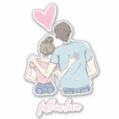 Fall in Liebe Couple mit individualisierbaren Aufkleber (Vorderseite)