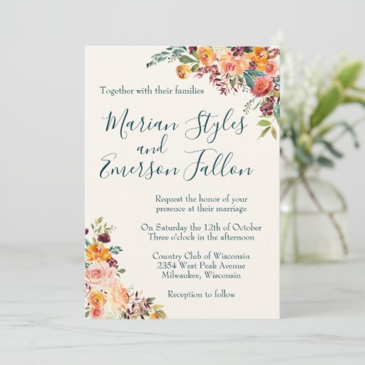 Fall in Liebe Einladung (Stehend Vorderseite)