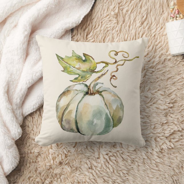Fall in Liebe Elegant Pumpkin Kalligraphie Skript Kissen (Decke)