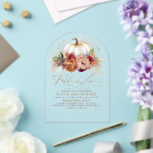 Fall in Liebe Elegante Hochzeitsrost Blume Pumpkin Acryleinladungen (Insitu (Hochzeit))