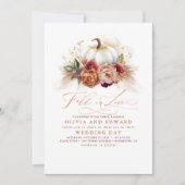 Fall in Liebe Elegante Hochzeitsrost Blume Pumpkin Einladung (Vorderseite)
