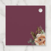 Fall in Liebe Eleganter Fall Floral Burgund Boho Geschenkanhänger (Rückseite)