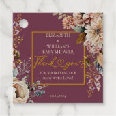 Fall in Liebe Eleganter Fall Floral Burgund Boho Geschenkanhänger (Vorderseite)