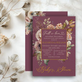 Fall in Liebe Fall Blumen Elegante Burgund Einladu Einladung