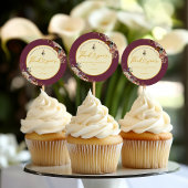 Fall in Liebe Fall Blumengestein Elegant Burgund Runder Aufkleber