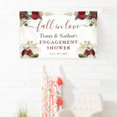 Fall in Liebe Fall Blumenpumpendusche Verlobung Banner (Insitu)