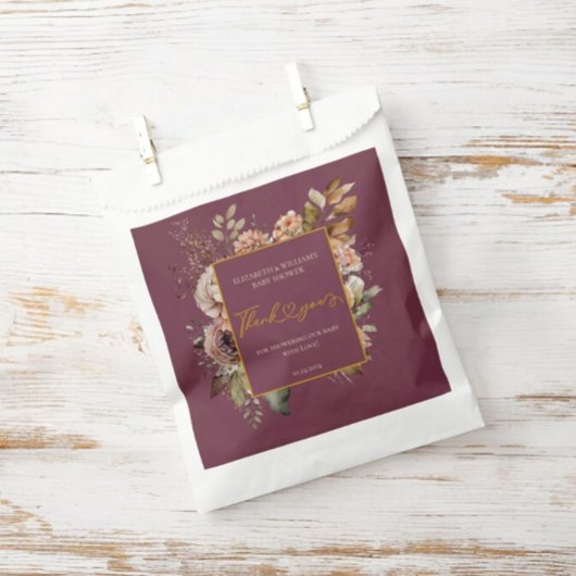 Fall in Liebe Fall Floral Burgundy Elegant Boho Sq Geschenktütchen