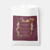 Fall in Liebe Fall Floral Burgundy Elegant Boho Sq Geschenktütchen (Vorderseite)