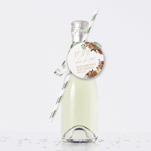 Fall in Liebe Fall Floral Champagner Babydusche Geschenkanhänger