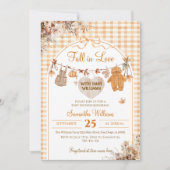 Fall in Liebe Floral Bow Modern Fall Baby Dusche Einladung (Vorderseite)