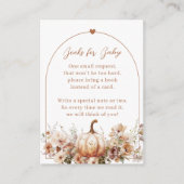 Fall in Liebe Floral Pumpkin Books Baby Dusche Begleitkarte (Vorderseite)