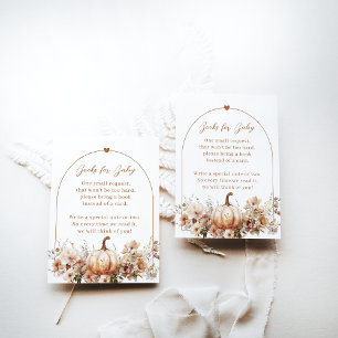 Fall in Liebe Floral Pumpkin Books Baby Dusche Begleitkarte