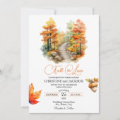 Fall in Liebe Forest im Herbst QR-Code Hochzeit Einladung (Vorderseite)
