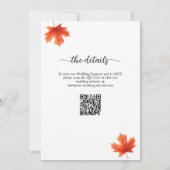 Fall in Liebe Forest im Herbst QR-Code Hochzeit Einladung (Rückseite)