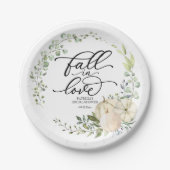Fall in Liebe Grünpflanzen Pumpkin Brautparty Pappteller (Vorderseite)