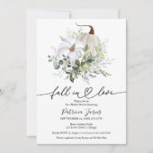 Fall in Liebe Grünpflanzen Pumpkin Fall Brautparty Einladung (Vorderseite)