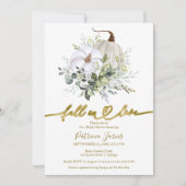 Fall in Liebe Grünpflanzen Pumpkin Fall Brautparty Einladung (Vorderseite)