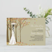 Fall in Liebe - Herbst-Brautparty-Einladung Einladung (Stehend Vorderseite)