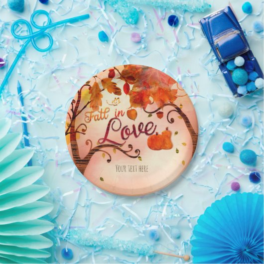 FALL IN LIEBE Herbst Brautparty jedes Ereignis Pappteller (Party)