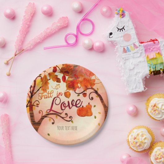 FALL IN LIEBE Herbst Brautparty jedes Ereignis Pappteller (Party)