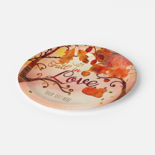 FALL IN LIEBE Herbst Brautparty jedes Ereignis Pappteller (Schrägansicht)