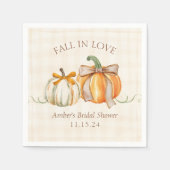"Fall in Liebe" Herbst Elegantes Herbst Brautparty Serviette (Vorderseite)