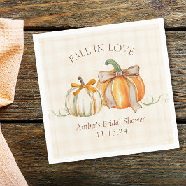 "Fall in Liebe" Herbst Elegantes Herbst Brautparty Serviette