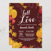 Fall in Liebe-Herbst-Ernte-Kürbis-Brautparty Einladung (Vorne/Hinten)