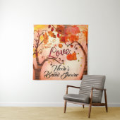 Fall in Liebe-Herbst-Fall-Brautparty-Hintergrund Wandteppich (Beispiel)