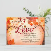 FALL IN LIEBE Herbst Herbst Kinderdusche Einladung (Stehend Vorderseite)